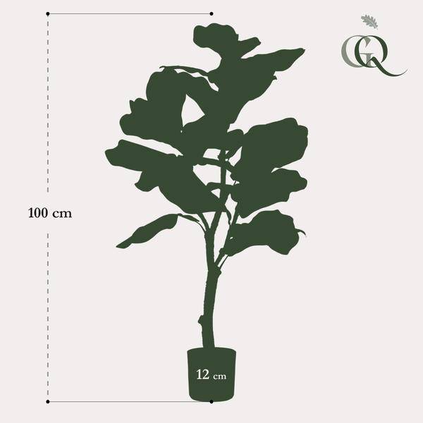 Kunstpflanze - Ficus Lyrata - Tabakpflanze - 90 cm