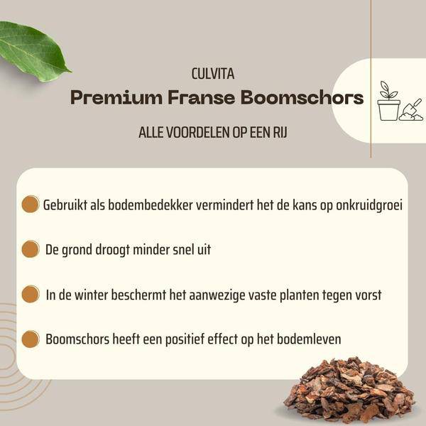 Premium Baumrinde Culvita – Französisch – 30-40 mm – 40 Liter – Hochwertige Dekorative Rinde als Bodendecker – Für Gehwege, Rabatten & Spielbereiche – Langlebig & Unkrauthemmend