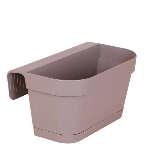 Balkon-Pflanzkübel - Taupe mit Aufhängesystem - 36 cm Breit