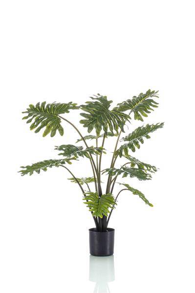 Kunstpflanze Philodendron – 80 cm – Realistische Zimmerpflanze – Pflegefrei – Flexibel formbar – Für Wohnzimmer, Büro & Hängeampel – Tropischer Look