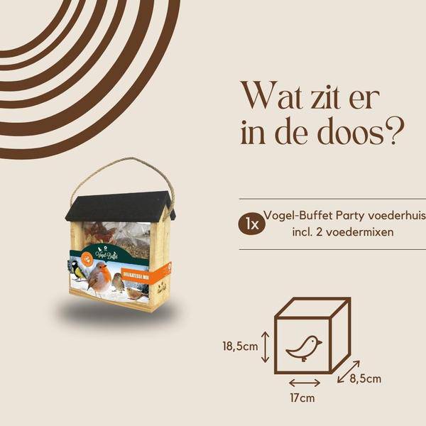 Vogel-Buffet - Vogelparty-Futterautomat inklusive 2 Futtermischungen