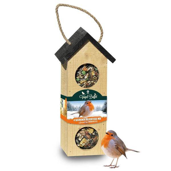 Vogelbuffet - Chalet Futterhaus Vogelhaus - 500 Gramm - für Rotkehlchen