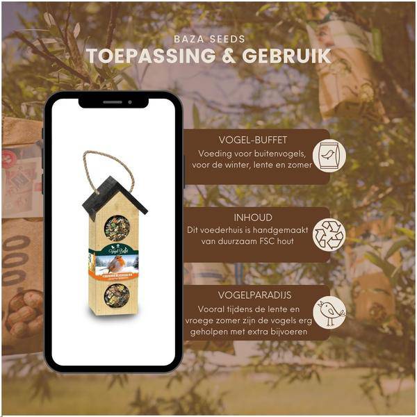 Vogelbuffet - Chalet Futterhaus Vogelhaus - 500 Gramm - für Rotkehlchen