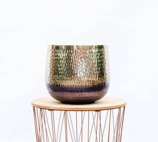 Topf Jenna Gold – Pflanzgefäß 29cmx24cm – Modern & Elegant – Blumentopf für Innen & Außen – Robustes Material – Stylisches Gold-Design