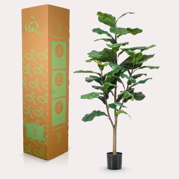 Kunstpflanze - Ficus Lyrata - Tabakpflanze - 120 cm