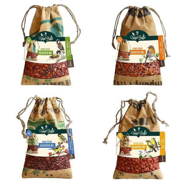 Vogelbuffet - Vogelfutter Picknickmischung 4er Set - 4x 300gr