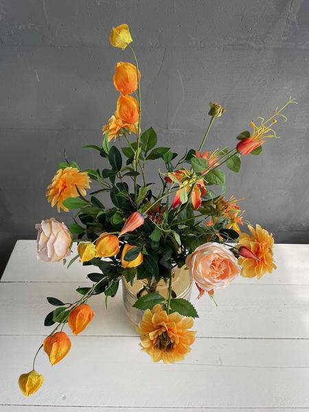 Künstliche Blumen - Blumenstrauß - Pretty Orange - ↕80cm