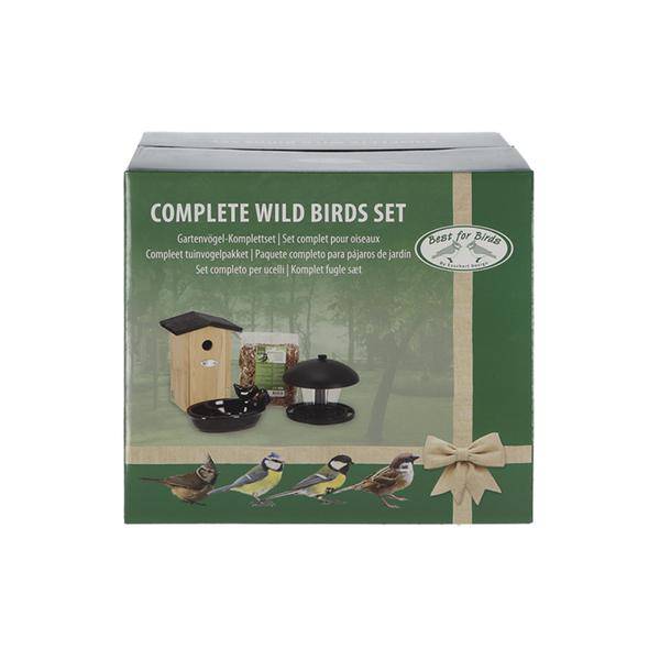 Vogelhaus Set – Komplett-Set mit Nistkasten, Futterstelle, Vogeltränke & Winterfutter – Für Blaumeisen & andere Gartenvögel – In Geschenkbox – Gartenzubehör