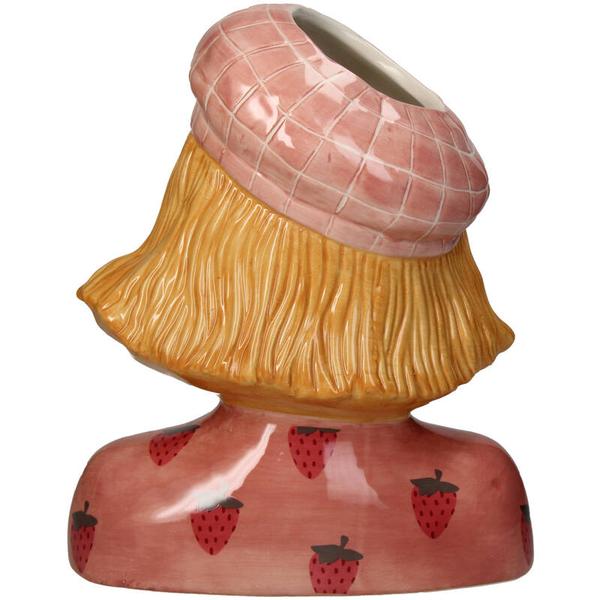 Vase Girl Strawberry – Pink Tontopf – ↑24 cm – Verspielte Deko-Vase – Für Blumen & Wohnraum – Charmantes Design