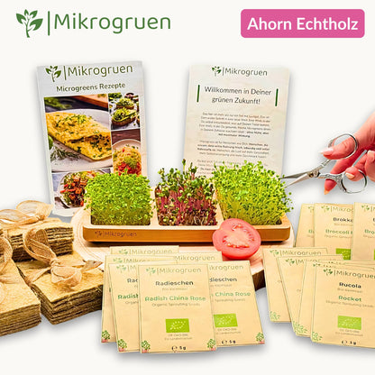 Microgreens Anzuchtset - Echtholz Traum 