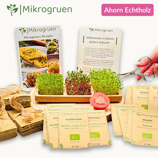 Microgreens Anzuchtset - Echtholz Traum 