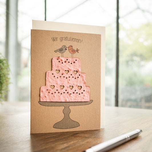 Hochzeitskarte "Torte" 