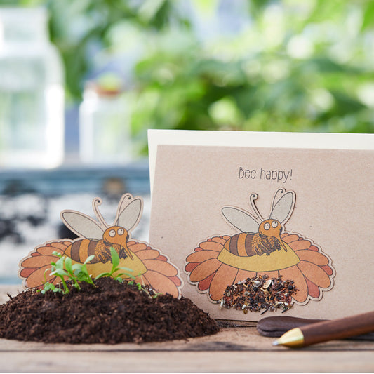 Grußkarte "Bee happy" 