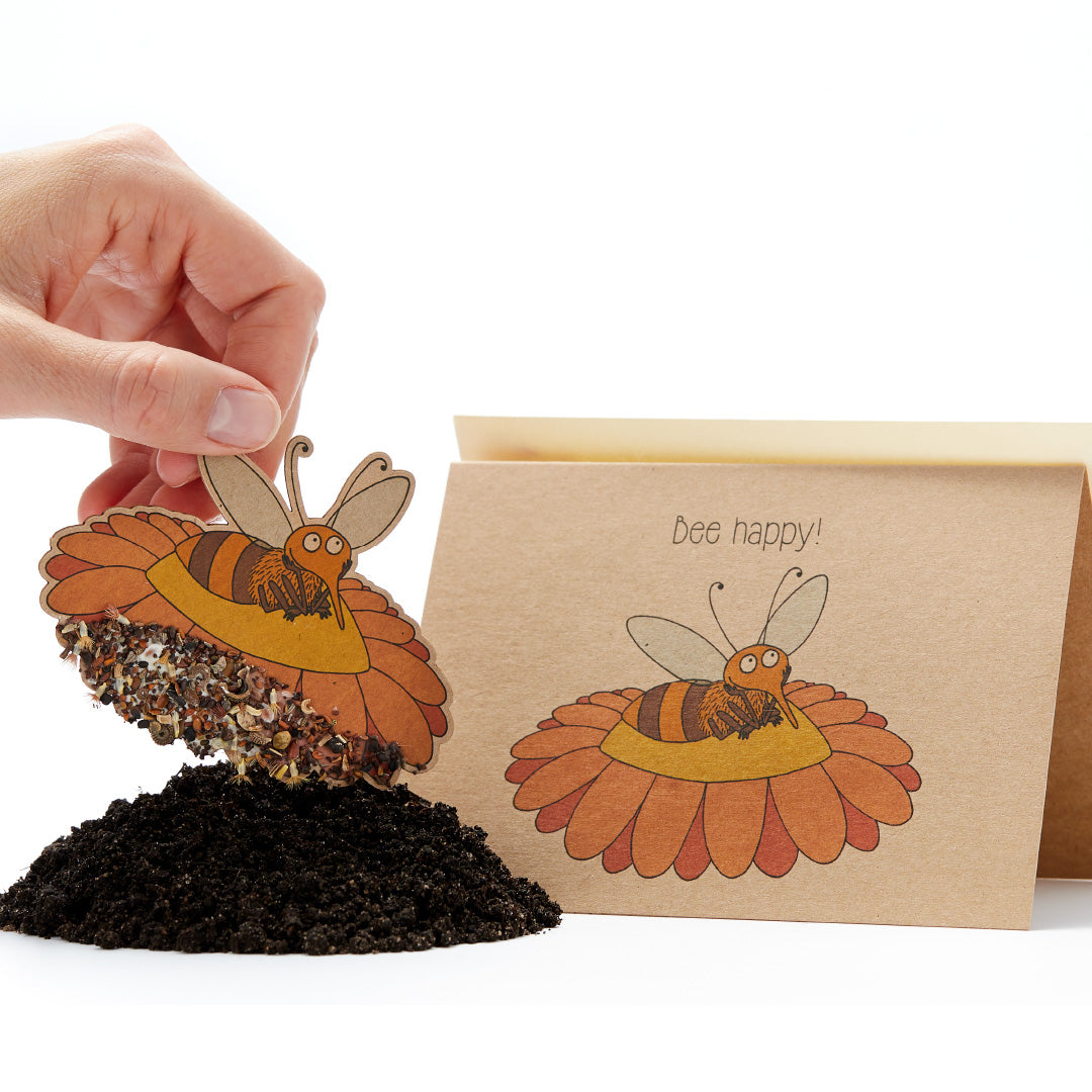 Grußkarte "Bee happy" 