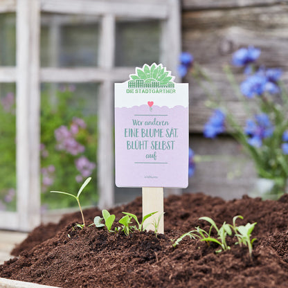 Saatgruß "Wer anderen eine Blume sät" 