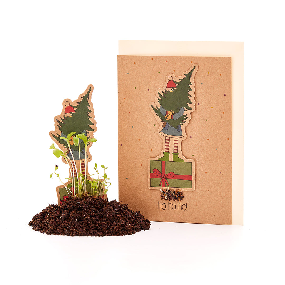 Weihnachtskarte "Mädchen mit Tannenbaum" 