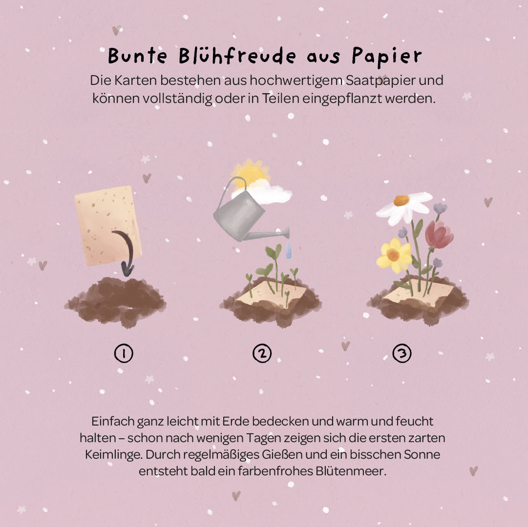 Grußkarte - Blumenstrauß zum Selberpflanzen 
