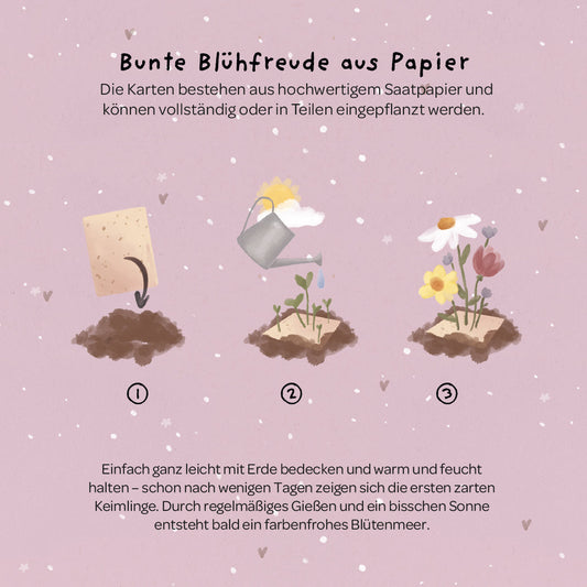 Grußkarte - Blumenstrauß zum Selberpflanzen 