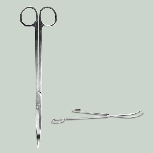 Terrarium Scissors - Metal - 25 Cm - Extra Long - Curved Blades - Stainless Steel 