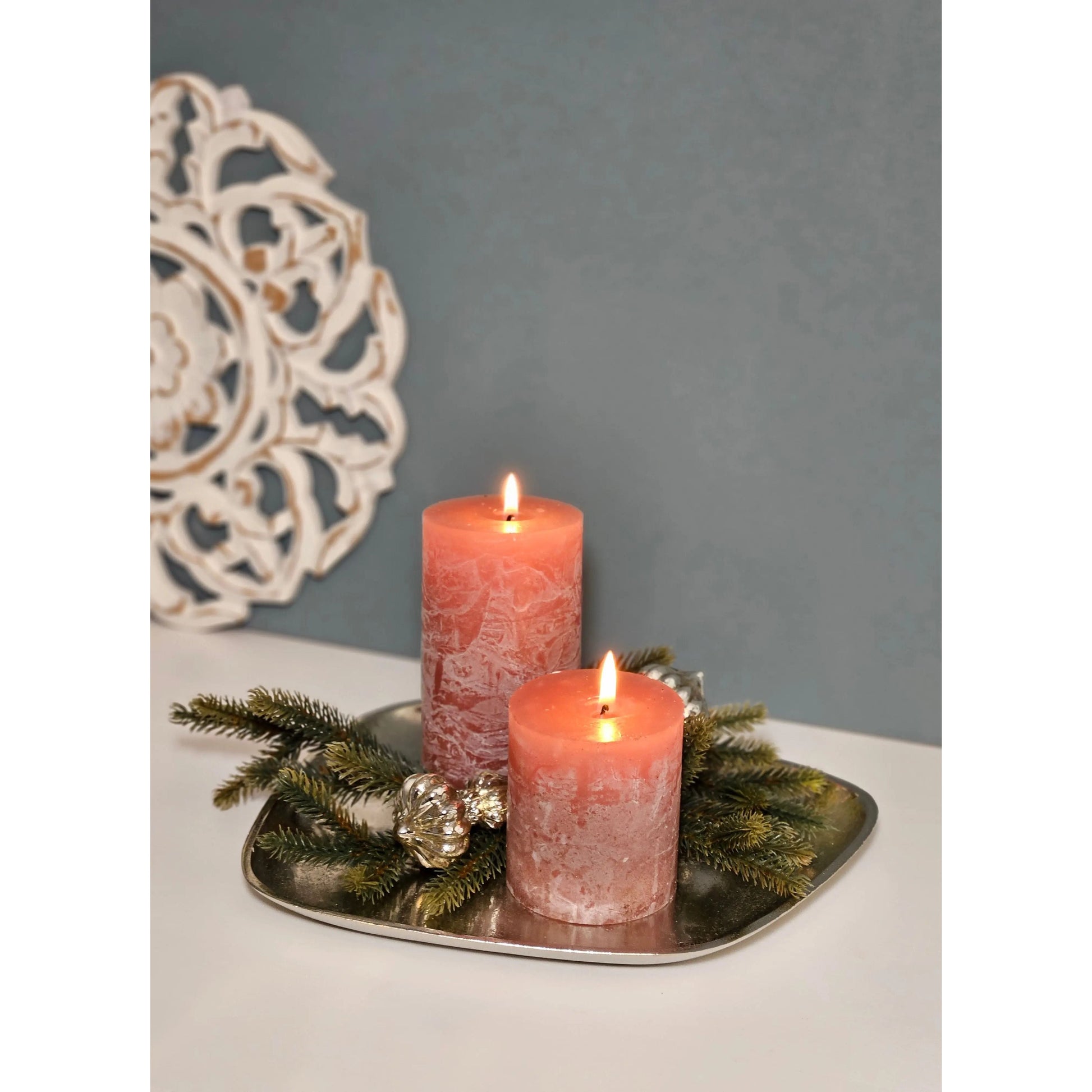 Dekoteller Metall silber Dekoschale Metallteller Deko Schale Teller 25 x 22 cm 