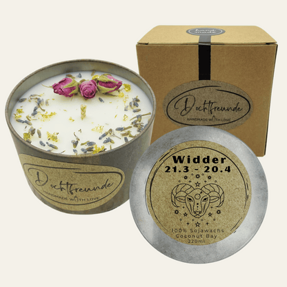Sternzeichen Widder Duftkerze - Handgemachte Sojawachs-Kerze - Personalisiertes Astrologie-Geschenk 