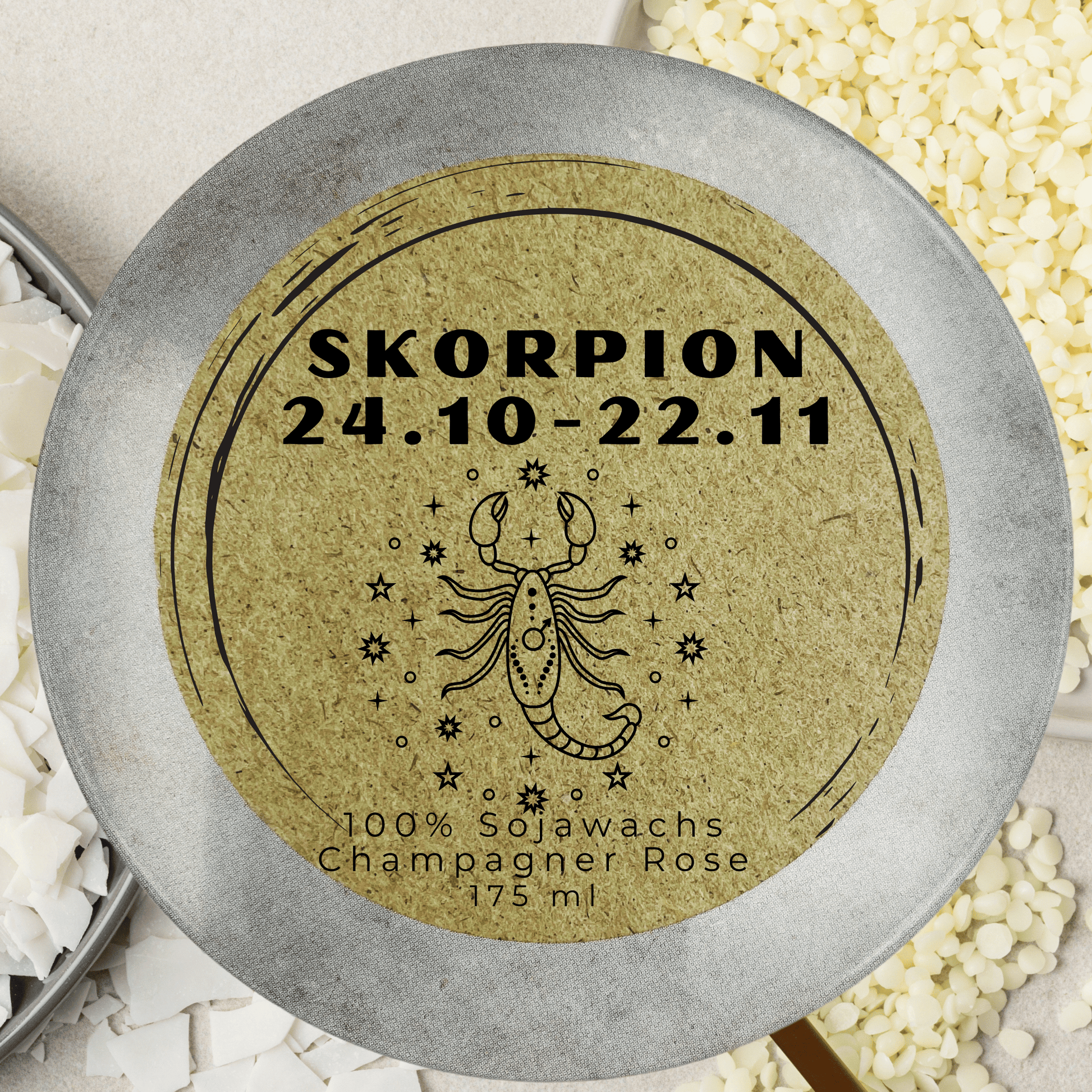 Sternzeichen Skorpion Duftkerze - Handgemachte Sojawachs-Kerze - Personalisiertes Astrologie-Geschenk 