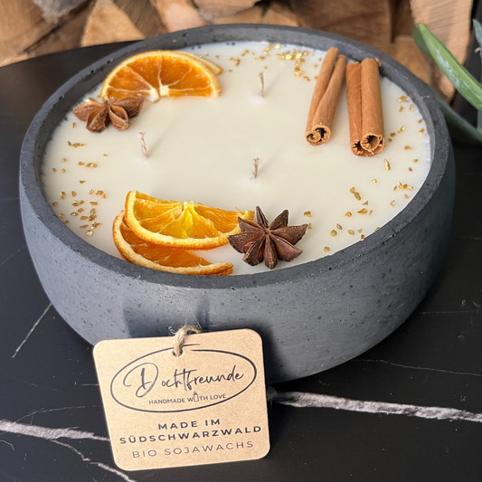 Handgemachte Betonkerze "Big Black"  Duft Vanilla Toffee von DochtFreunde 