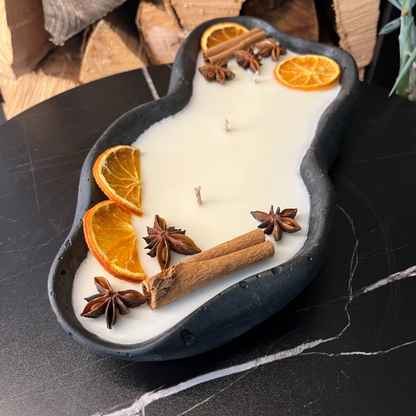Handgemachte Betonduftkerze "Wave: Grey or Black" Bio Sojawachs mit Vanilla Toffee Duft - Betondekoration - Betonaccessoires oder Betondeko für Zuhause 