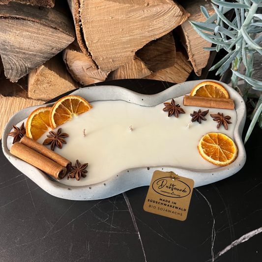 Handgemachte Betonduftkerze "Wave: Grey or Black" Bio Sojawachs mit Vanilla Toffee Duft - Betondekoration - Betonaccessoires oder Betondeko für Zuhause 