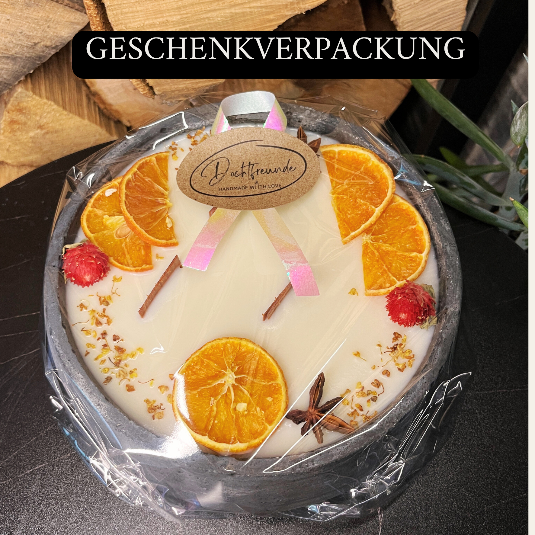 Handgemachte Betonkerze "Big Black"  Duft Vanilla Toffee von DochtFreunde 