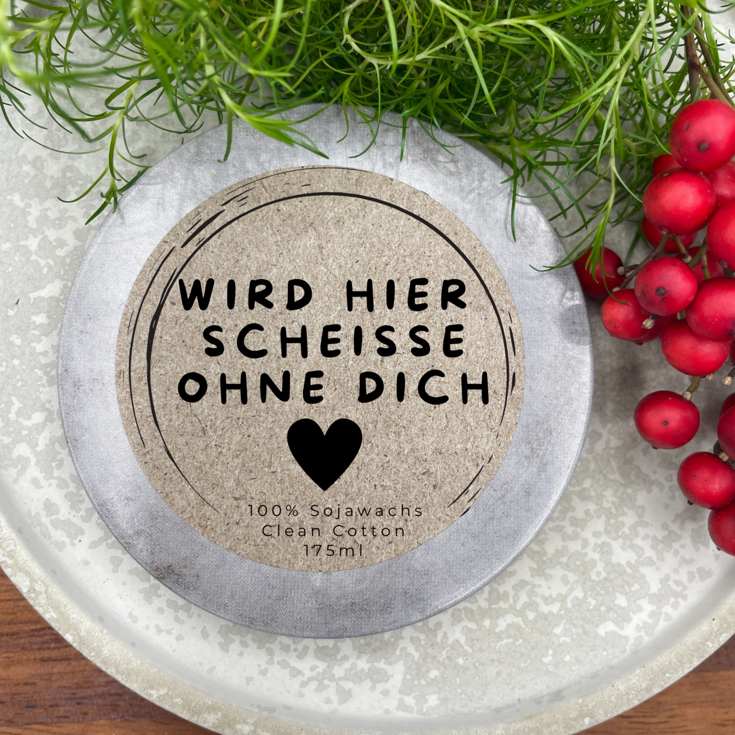 Wird hier Scheiße ohne dich - ABSCHIEDSGESCHENK Personalisierbare PREMIUM Duftkerze - handgemacht aus dem Südschwarzwald - ARBEITSKOLLEGIN 