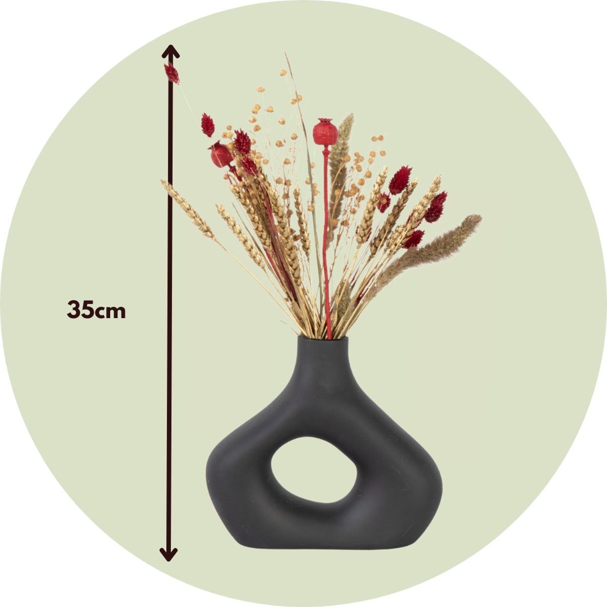 Dried Flowers Winterlicher Glamour-Blütenstrauß - Trockenblumen - Höhe 35 Cm 