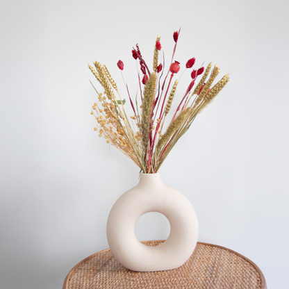 Dried Flowers Winterlicher Glamour-Blütenstrauß - Trockenblumen - Höhe 35 Cm 