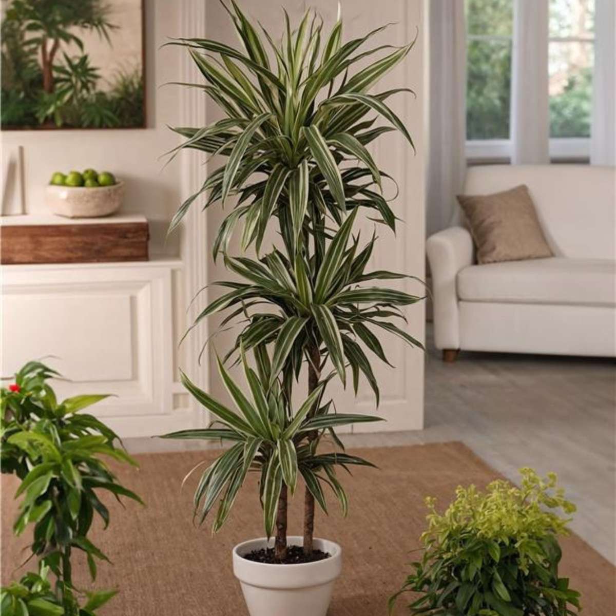 Dracaena Drachenbaum - 2 Stk - Dracaena Deremensis 'Warneckei' - Höhe 60-70Cm - ⌀17Cm 