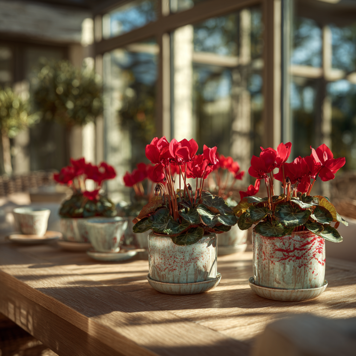 Other Garden Plants Alpenveilchen - 6 Stk - Cyclamen Persicum Winfall Scarlet - Höhe 10-20Cm - ⌀9Cm 