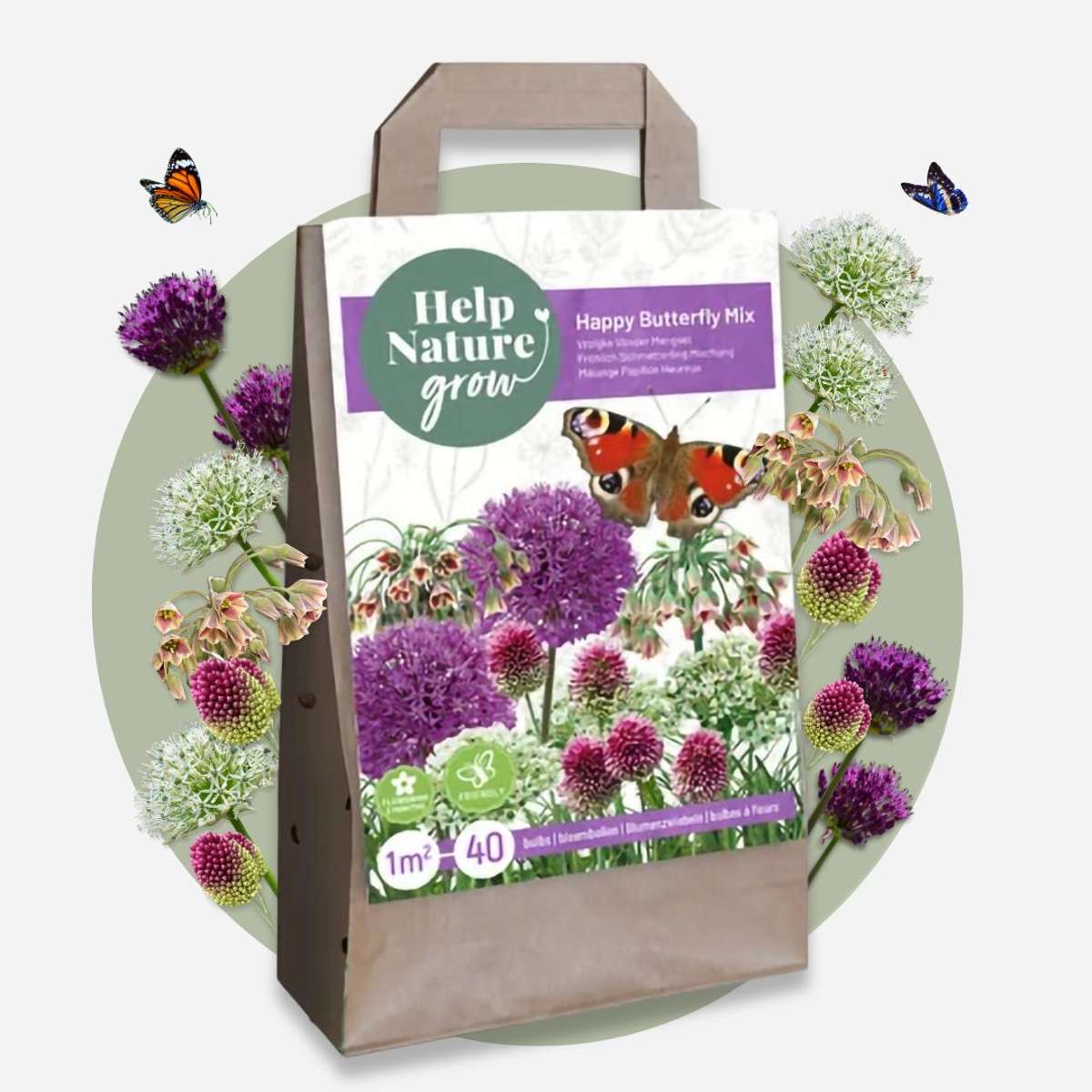 Bulb Mix Glücklicher Schmetterling - 40 Stk - Blumenzwiebeln - Mehrfarbig 