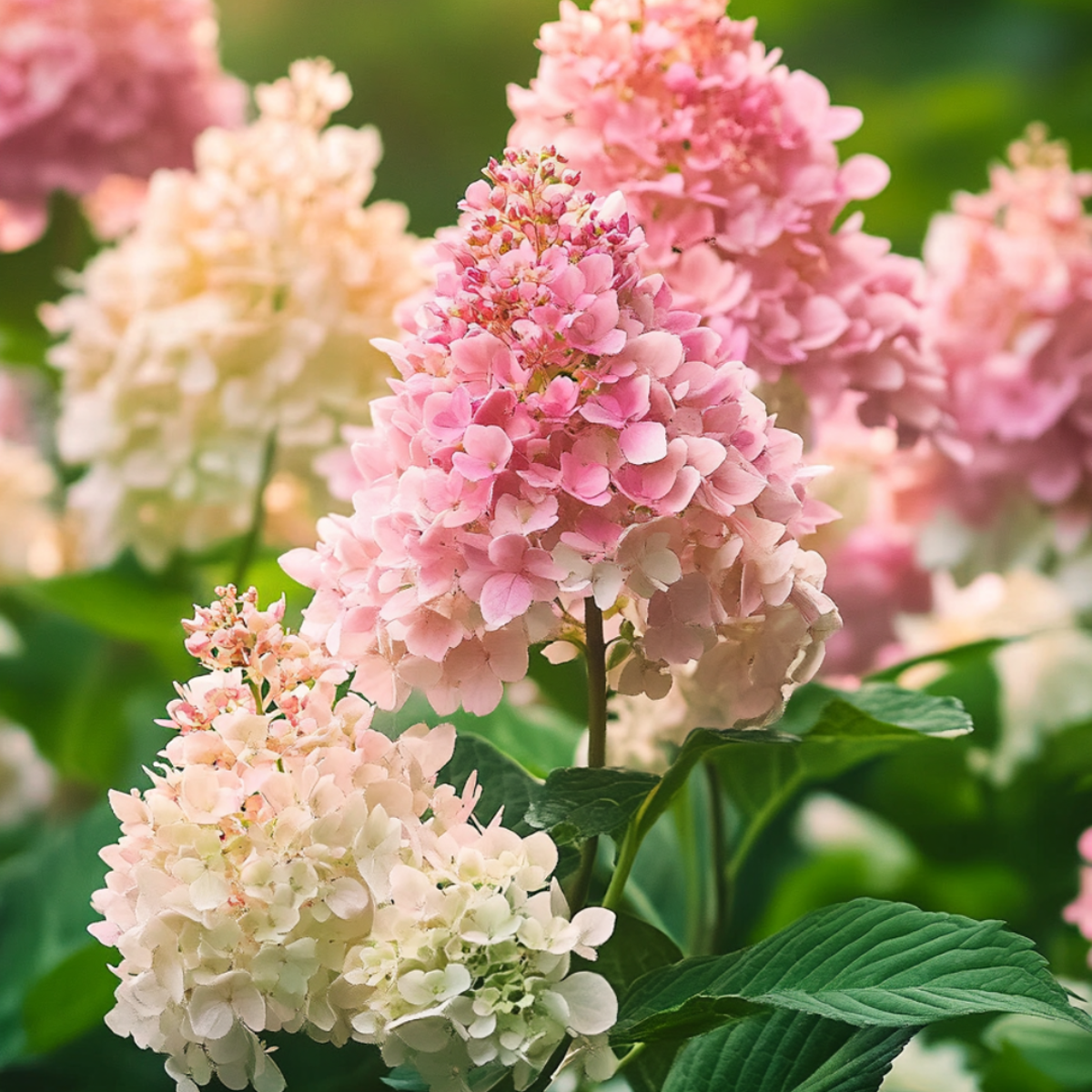 Hydrangea Hortensie - 3 Stk - Hydrangea Paniculata 'Pink Lady' - Höhe 25-40Cm - ⌀9Cm 