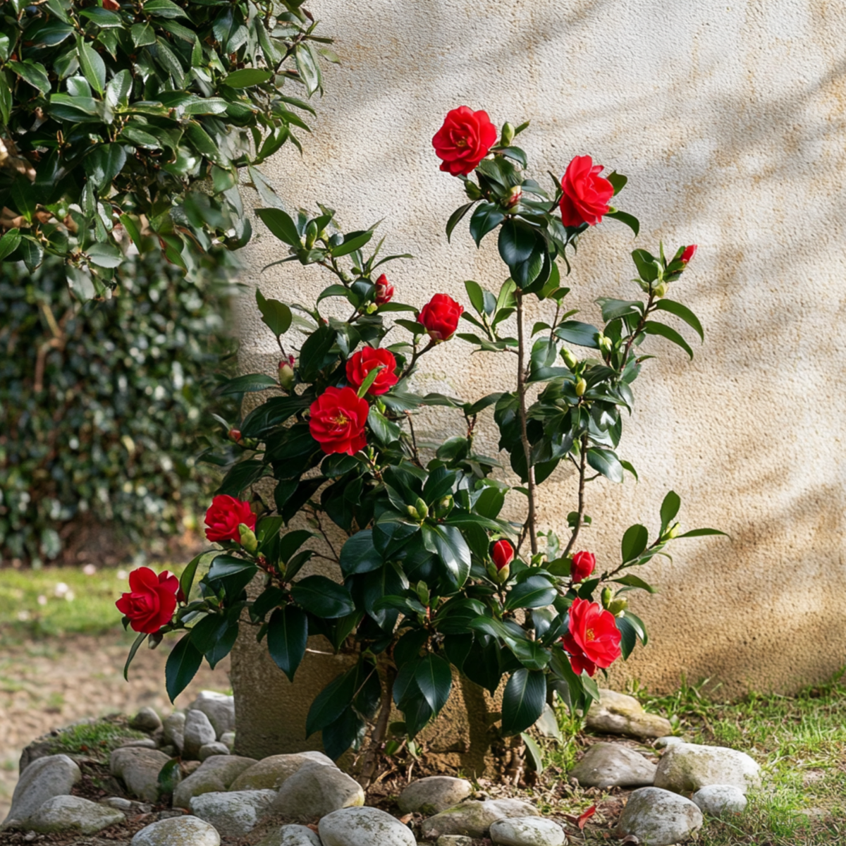 Roses Japanische Rose - 2 Stk - Camellia Japonica Lady Campbell - Höhe 50-60Cm - ⌀15Cm 