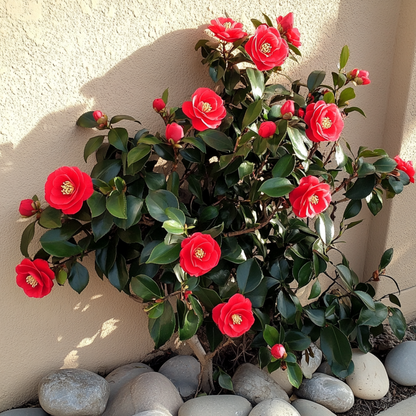 Roses Japanische Rose - 2 Stk - Camellia Japonica Lady Campbell - Höhe 50-60Cm - ⌀15Cm 