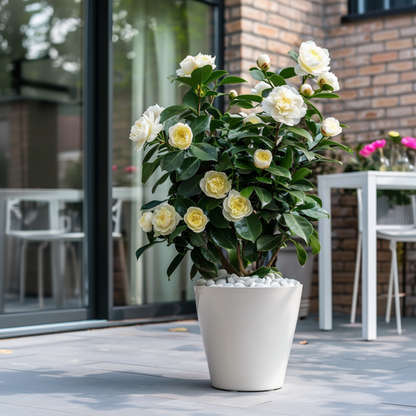 Roses Japanische Rose - 2 Stk - Camellia Japonica 'Brush Field' - Höhe 50-60Cm - ⌀15Cm 