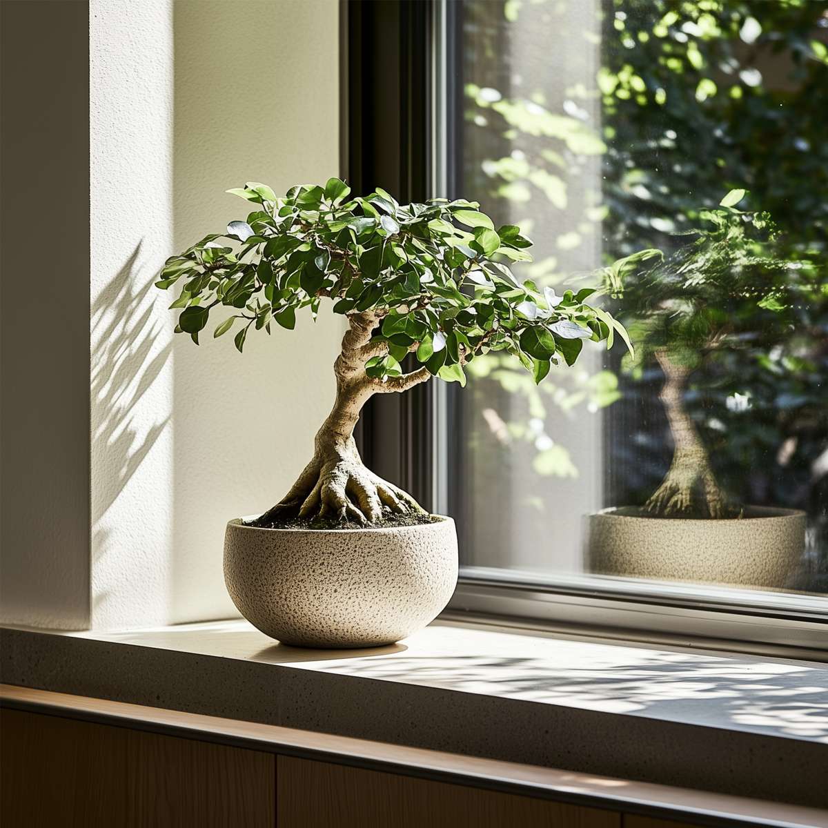 Bonsaibaum - Ficus Microcarpa - Höhe 30-40Cm - ⌀12Cm 