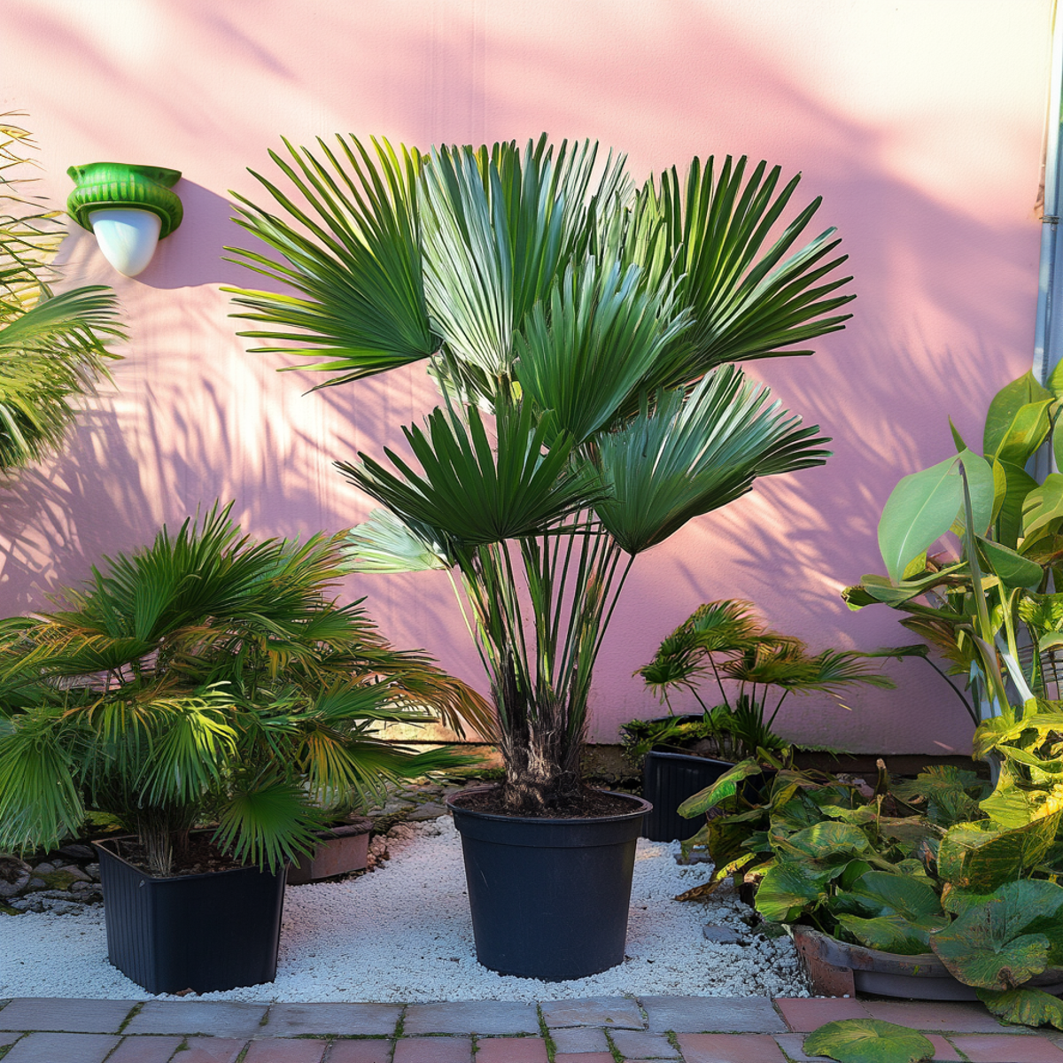 Garden Palms Vulkan Zwergpalme - Chamaerops 'Vulcano' - Höhe 45-55Cm - ⌀24Cm 