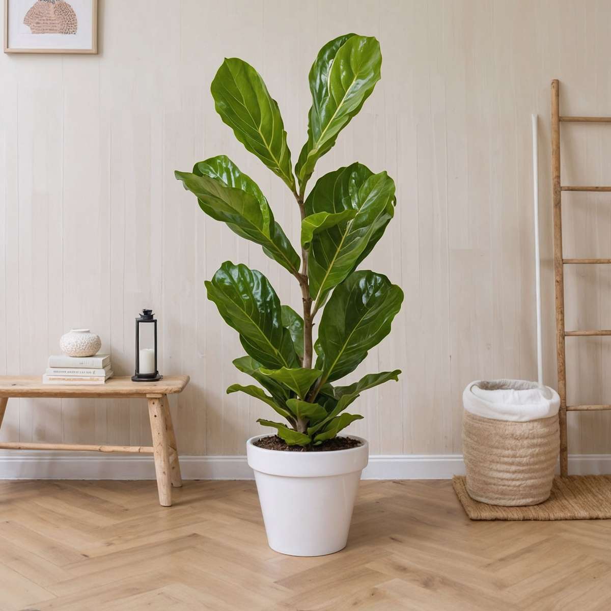 Ficus Geigenpflanze - 2 Stk - Ficus Lyrata - Höhe 70-90Cm - ⌀21Cm 