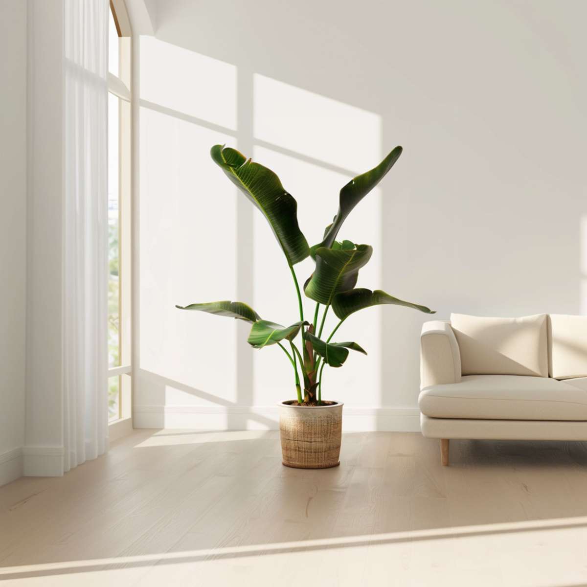 Other Green Houseplants Bananenpflanze - 2 Stk - Musa 'Dwarf Cavendish' - Höhe 90-100Cm - ⌀21Cm 