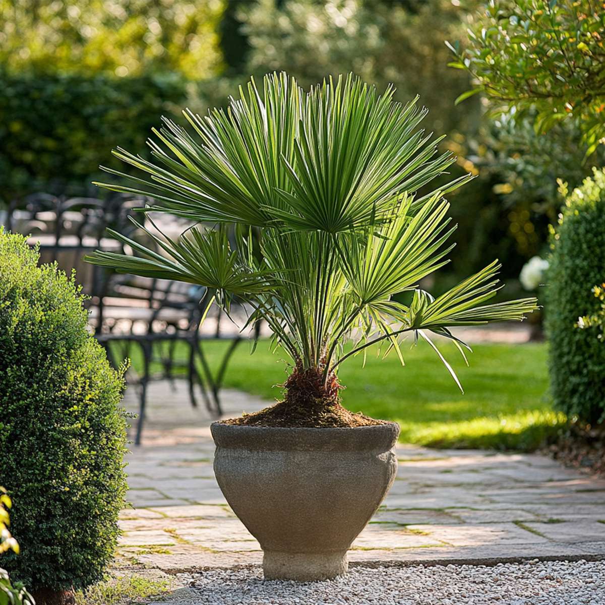 Garden Palms Bergpalme - 2 Stk - Chamaerops Humilis - Höhe 50-60Cm - ⌀15Cm 