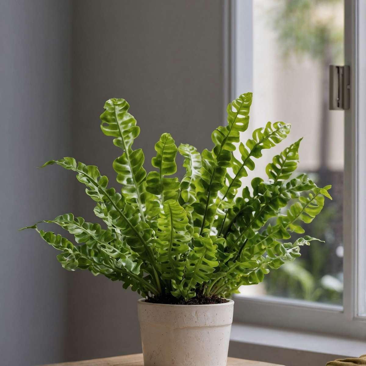 Ferns Vogelnestfarn - 2 Stk - Asplenium Nidus 'Crispy Wave' - Höhe 25-40Cm - ⌀12Cm 