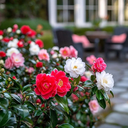 Roses Japanische Rose - 6 Stk - Camellia Japonica - Höhe 25-40Cm - ⌀9Cm 