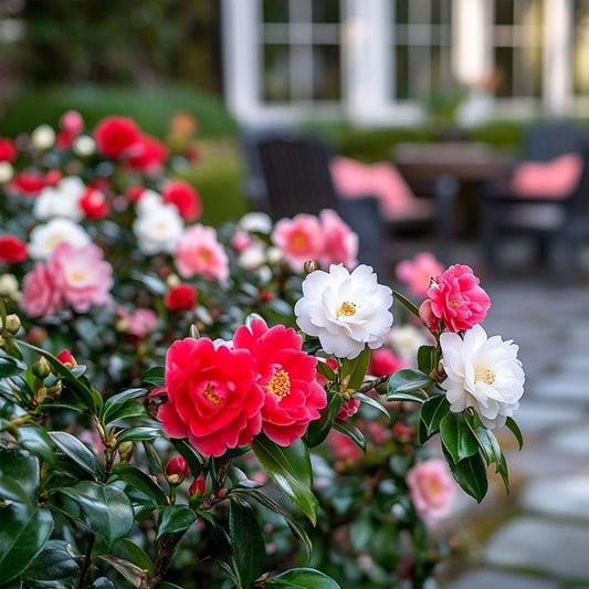 Roses Japanische Rose - 3 Stk - Camellia Japonica - Höhe 25-40Cm - ⌀9Cm 