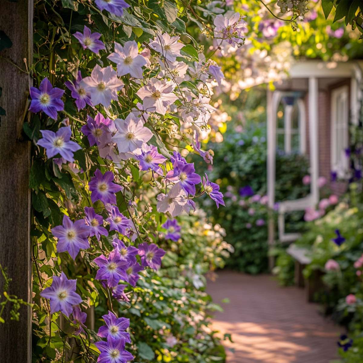 Climbers Klematis - 6 Stk - Clematis Hybrid - Höhe 25-40Cm - ⌀9Cm 