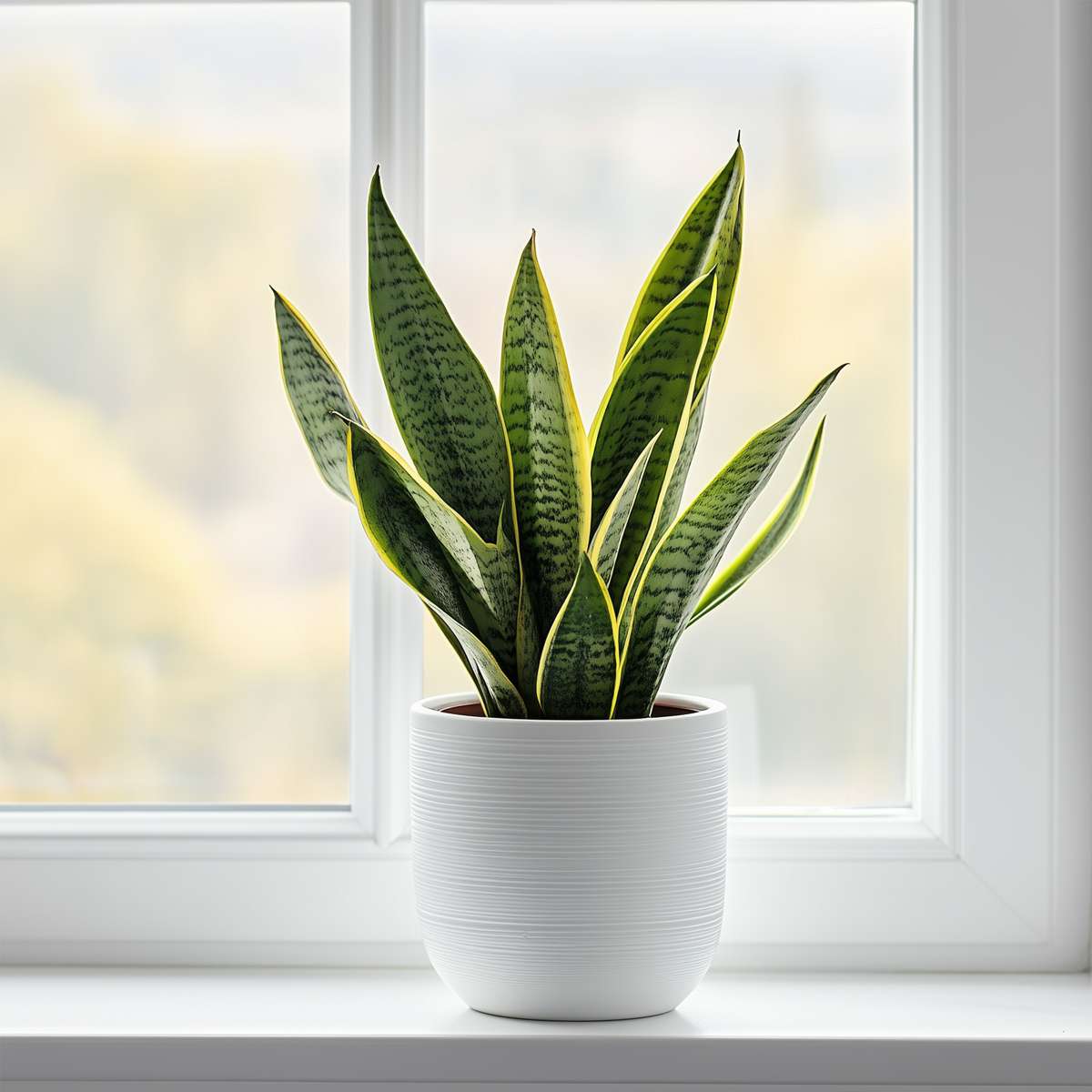 Sansevieria Bogenhanf - Sanseviera Trifasciata 'Futura Superba' - Höhe 35-40Cm - ⌀12Cm 